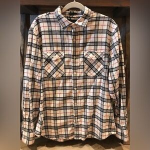 Banana Republic Heavyweight Flannel Plaid Button-Up Shirt - Standard Fit L